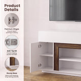 Homall 70'' TV Stand for TVs up to 80'', Modern Entertainment Center with Storage Cabinets, Open Media Shelf, Wood TV Console for Living Room