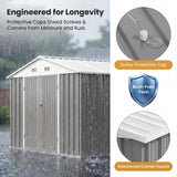 Homall, Metal Storage Shed 10x12FT Outdoor Tool Shed Gray for Yard, Garage, Workshop & Storagec