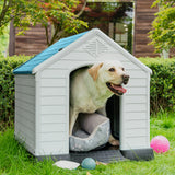 Homall Dog Kennel Plastic Dog House Indoor Outdoor for Large Dogs, 30 inch All Weather Doghouse Puppy Shelter with Air Vents, Elevated Floor Ventilate
