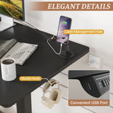 Homall Electric Standing Desk, Height Adjustable Desk with Memory Preset and Phone Stand, White
