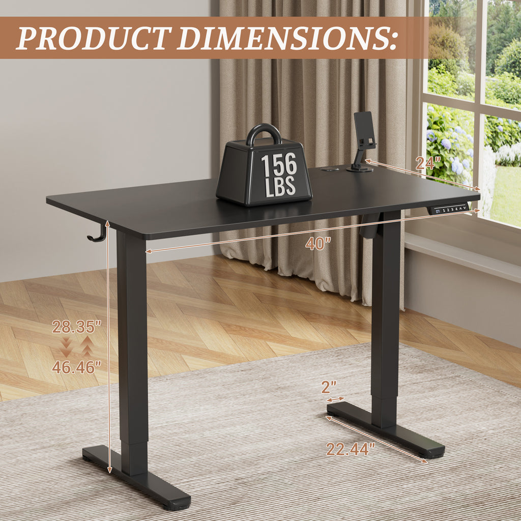 Homall Electric Standing Desk, 45”x24” Height Adjustable Desk with Mem ...