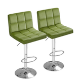 Homall Bar Stools Set of 2 Modern PU Leather Hydraulic Kitchen Counter Square Island Height Adjustable Swivel Barstool with Back