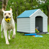 Homall Dog Kennel Plastic Dog House Indoor Outdoor for Large Dogs, 30 inch All Weather Doghouse Puppy Shelter with Air Vents, Elevated Floor Ventilate