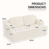 Homall Cloud Boneless Corduroy Sofa Loveseat Double-seater Couch Lounge Floor Chair for Bedroom