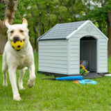 Homall Dog Kennel Plastic Dog House Indoor Outdoor for Large Dogs, 30 inch All Weather Doghouse Puppy Shelter with Air Vents, Elevated Floor Ventilate