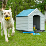 Homall Dog Kennel Plastic Dog House Indoor Outdoor for Large Dogs, 30 inch All Weather Doghouse Puppy Shelter with Air Vents, Elevated Floor Ventilate