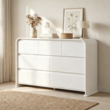 Homall 6 Drawer Dresser for Bedroom, Modern Dresser Chest of Drawers with Rounded Corners & Handleless Design, Wide Wood Storage Dresser Organizer for Bedroom, Living Room