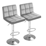 Homall Bar Stools Set of 2 Modern PU Leather Hydraulic Kitchen Counter Square Island Height Adjustable Swivel Barstool with Back