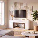 Homall 70'' TV Stand for TVs up to 80'', Modern Entertainment Center with Storage Cabinets, Open Media Shelf, Wood TV Console for Living Room