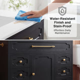Homall 36'' Bathroom Vanity with Ceramic Sink, Freestanding Bathroom Cabinet with 5 Drawers & 1 Door, Modern Bathroom Vanity