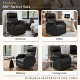Homall 360° Massage Swivel Rocker Recliner Small Rocking PU Leather Chairs with Side Pockets for Small Spaces