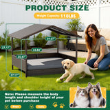 Homall Outdoor & Indoor Rattan Dog Shelter with Removable Cushion, Dog House, Dog Bed with Canopy for Small/Medium Dogs