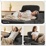 Homall Bean Bag Chaise Lounge Chair Indoor Cloud Couch Sofa Single Bed with Double Cup Holder for Bedroom