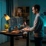 Homall 39.4" Electric Height Adjustable Standing Desk, Sit-Stand Home Office Desk with Cable Management, Cup Holder & Side Hook
