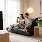 Homall Floor Sofa Bed, 2-Seater Floor Sofa Chair Lounge Chair with 2 Cup Holders, PU Leather Lazy Sofa for Living Room/Dorm Living Room
