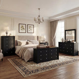 Homall 45'' Tall 5 Drawers Wooden Dresser for Bedroom, Modern Storage Chest of Drawers