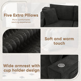 Homall L-Shape Modular Sectional Sofa Couches Cloud Memory Foam Sofa Deep Seat Upholstered Couches with Oversized Chaise for Living Room