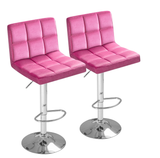 Homall Bar Stools Set of 2 Modern PU Leather Hydraulic Kitchen Counter Square Island Height Adjustable Swivel Barstool with Back