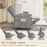 Homall Power Lift Recliner Chair Massage Designed Leathaire Fabric Single Sofa Specifically for Nursing