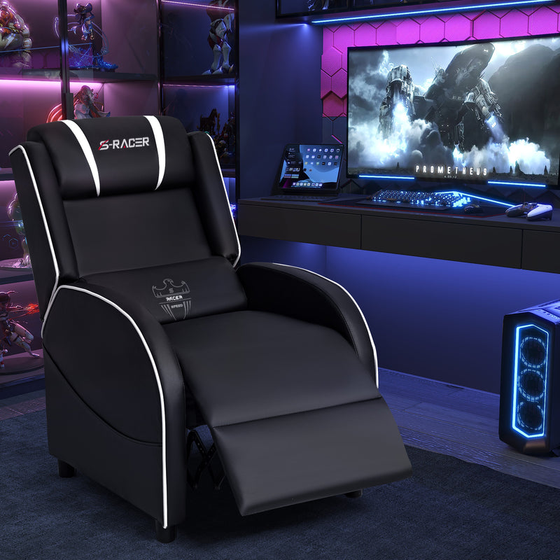 Homall Massage Gaming Recliner Chair Video Game Chair Racing Sofa Chair PU Leather Living Room Sofa Single Home Theater Seating