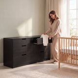 Homall 6 Drawer Double Dresser for Bedroom, Wood Storage Cabinet with Handle-Free Design, Modern Chest of Drawers for Bedroom & Living Room