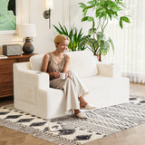 Homall Cloud Boneless Corduroy Sofa Loveseat Double-seater Couch Lounge Floor Chair for Bedroom