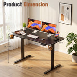 Homall 39.4" Electric Height Adjustable Standing Desk, Sit-Stand Home Office Desk with Cable Management, Cup Holder & Side Hook