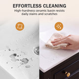 Homall 30'' Bathroom Vanity with Ceramic Sink, Storage Cabinet & Towel Bar, Modern Farmhouse Bathroom Vanity for Small Bathrooms & Powder Rooms