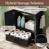 Homall 24'' Bathroom Vanity with Sink, Freestanding Bathroom Cabinet with 2 Door & 1 Drawer, Farmhouse Bathroom Vanity with Basin