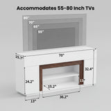 Homall 70'' TV Stand for TVs up to 80'', Modern Entertainment Center with Storage Cabinets, Open Media Shelf, Wood TV Console for Living Room