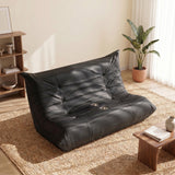 Homall Floor Sofa Bed, 2-Seater Floor Sofa Chair Lounge Chair with 2 Cup Holders, PU Leather Lazy Sofa for Living Room/Dorm Living Room