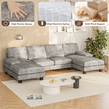 Homall U Shaped Sectional Sofa with Soft Corduroy Sofa Couch with Double Chaise for Apartments,Living Room