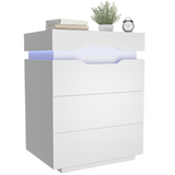 Homall Nightstand Drawers Led Bedside End Tale with Remote and Charging Ports