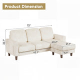 Homall Cloud Modular Sectional Sofa 3 Seat L-Shaped Cloud Oversized Sofa Couch for Living Room, Apartment and Small Space