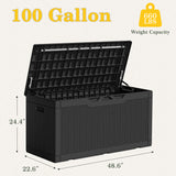 Homall 100 Gallon Outdoor Box Deck Plastic Resin Storage Box