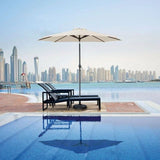 Homall 9 FT Beige Patio Umbrella Outdoor Market Table Umbrella with Push Button Tilt, 8 Sturdy Ribs