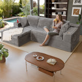 Homall 109" L-Shape Memory Foam Modular Sectional Sofa 3 Seat Oversized Upholstered Deep Seat Sofa Couch for Living Room,Bedroom and Apartment