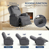 Homall 360° Swivel Rocking Recliner Massage Oversized Singal Sofa For Living Room Ergonomic High Backrest and Adjustable Recliner