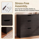 Homall 6 Drawer Double Dresser for Bedroom, Wood Storage Cabinet with Handle-Free Design, Modern Chest of Drawers for Bedroom & Living Room