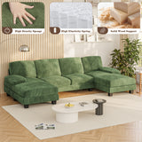 Homall U Shaped Sectional Sofa with Soft Corduroy Sofa Couch with Double Chaise for Apartments,Living Room