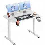Homall 39.4" Electric Height Adjustable Standing Desk, Sit-Stand Home Office Desk with Cable Management, Cup Holder & Side Hook