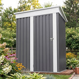 Homall 5 x 3 ft Outdoor Storage Shed, Metal Garden Tool Shed with Floor Frame & Lockable Doors for Patio Backyard Lawn