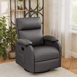 Homall 360° Massage Swivel Rocker Recliner Small Rocking PU Leather Chairs with Side Pockets for Small Spaces