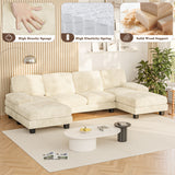 Homall U Shaped Sectional Sofa with Soft Corduroy Sofa Couch with Double Chaise for Apartments,Living Room