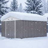 Homall, Metal Storage Shed 10x12FT Outdoor Tool Shed Gray for Yard, Garage, Workshop & Storagec