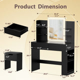 Homall Vanity Desk with Mirror, 3 Modes LED Lights and USB Power Outlet, Makeup Vanity Table with 6 Storage Shelves and 7 Drawers for Dressing Room Bedroom