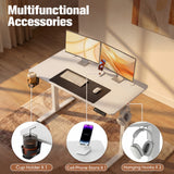 Homall 39.4" Electric Height Adjustable Standing Desk, Sit-Stand Home Office Desk with Cable Management, Cup Holder & Side Hook