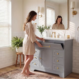 Homall 36'' Bathroom Vanity with Ceramic Sink, Freestanding Bathroom Cabinet with 5 Drawers & 1 Door, Modern Bathroom Vanity