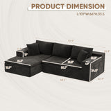 Homall L-Shape Modular Sectional Sofa Couches Cloud Memory Foam Sofa Deep Seat Upholstered Couches with Oversized Chaise for Living Room