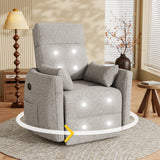 Homall 360° Power Swivel Recliner High Back Adult Rocker Recliner Chair with 2 Pillows for Nursing Expectant Mothers